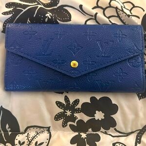 Beautiful bright blue used wallet